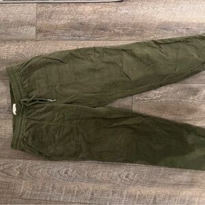 Olive Green LOFT Corduroy Baggy Low Rise Womens Straight Leg Pant size Small